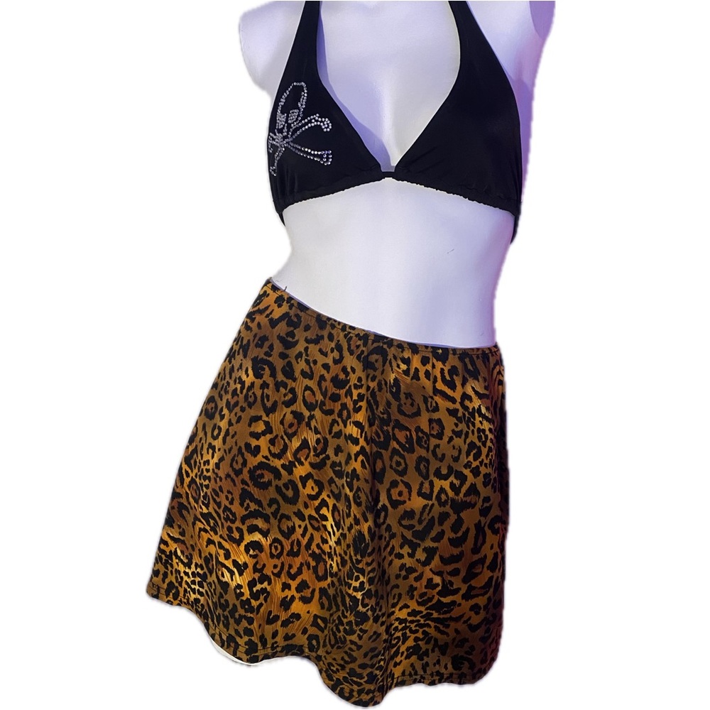 Leopard Print Swim Coverup Skirt